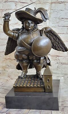 #ad Hand Made Detailed Angel Warrior Genuine Bronze Sculpture by Lost wax Method $499.50