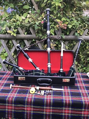 #ad Highland Rosewood Bagpipe Full Size Silver Mounts With Hard Case amp; Tutor Book $196.66