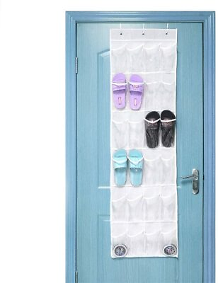 #ad 24 Pocket Over the Door Shoe Organizer Rack Hanging Storage Space Saver Hangers $7.99