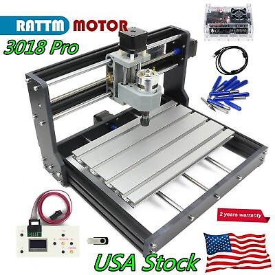 #ad 【USA】 CNC 3018 Pro 3 Axis Mini Laser Wood CNC Router Kit GRBL Offline Controller $136.00