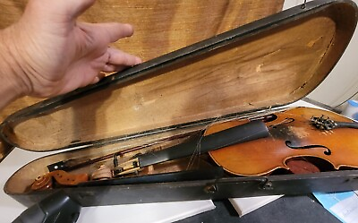 #ad Antique German Stradivarius Labeled Violin in Case w Bow quot;CONSERVATORY VIOLINquot; $369.00