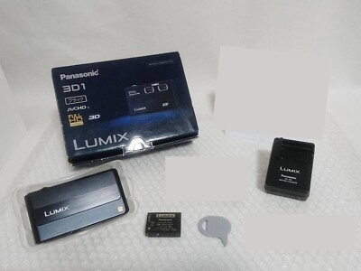 #ad Panasonic DMC 3D1 Digital Camera Lumix 3D 4X Optical Black Battery Charger Box $499.99