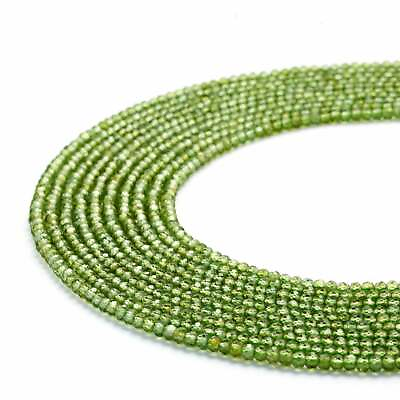 #ad Natural Peridot Faceted Round Beads 2mm 2.5mm 3mm 3.5mm 4mm 5mm 15.5quot; Strand $9.44