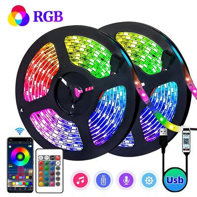 #ad LED Strip Light RGB 5050 5V 1M 30M 16 million color RGB Led Strip Lighting music $9.99