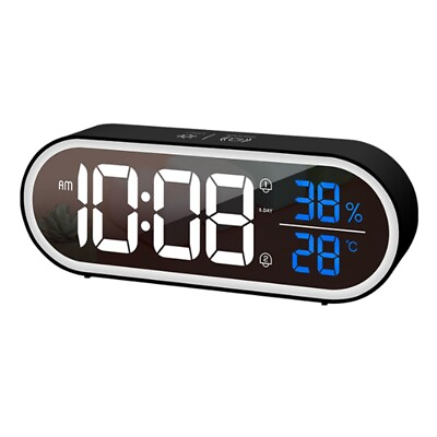 #ad LED Digital Alarm Clock Snooze Temperature Humidity Display USB Desk Strip 2339 C $28.99