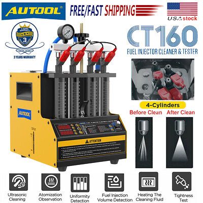 #ad CT160 Fuel Injector Ultrasonic Petrol Car Nozzle Cleaneramp;Tester Cleaning Machine $269.00