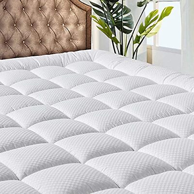 #ad MATBEBY Bedding Quilted Fitted Full XL Mattress Pad Cooling Breathable Fluffy $45.26
