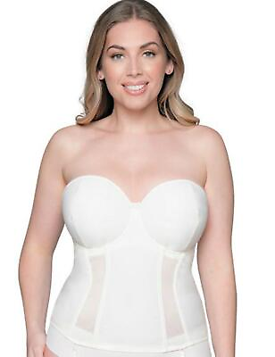 #ad Curvy Kate Luxe Strapless Basque CK017707 Womens Underwired Bustier Ivory GBP 16.95