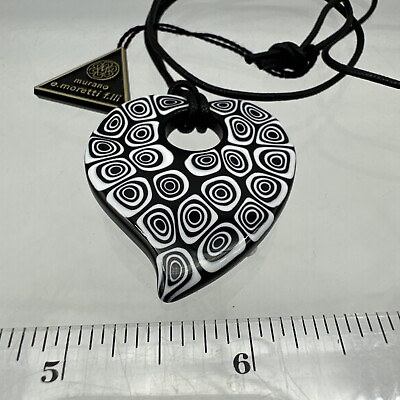 #ad Authentic Murano Glass Heart Necklace New MQ 45 20 $22.99