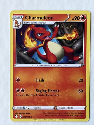 #ad Pokémon TCG Charmeleon Vivid Voltage 024 185 Regular Uncommon $1.25