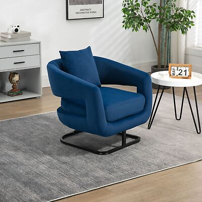 #ad Modern Upholstered Tufted Chair Textured velvet Accent Chair with Metal Stand $150.65