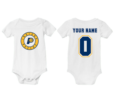 #ad Personalized Baby Shirt Indiana Pacers Basketball Infant Bodysuit Haliburton Fan $19.95
