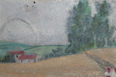 #ad Antique European oil painting landscape C $149.15
