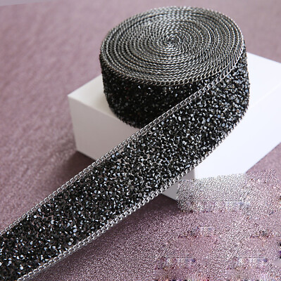 #ad 50cm Shiny Rhinestone Trim Glitter Diamante Ribbon Edging Decor DIY Sewing Craft $14.80