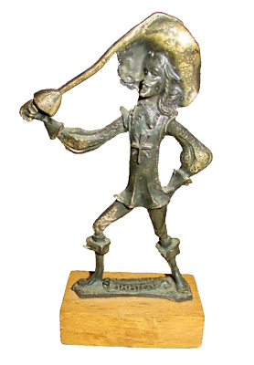 #ad Vintage Solid Bronze Brass? Muskateer Aramis Figurine 4.25 In High Poland Made $9.99