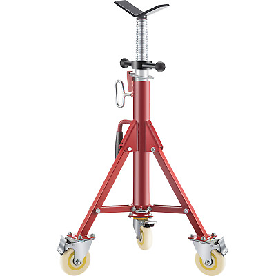 #ad VEVOR Pipe Stand Fold a Jack V Head 28 52 inch Height 12quot; Pipe 882 lb w Casters $89.99