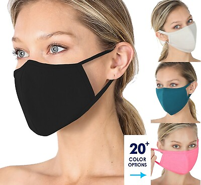 #ad 2 pcs Soft Cotton Face Mask Double Layer Reusable Cloth Washable Color $5.49