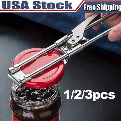 #ad 3x Adjustable Multifunctional Stainless Steel Can Opener Jar Lid Gripper Kitchen $4.95