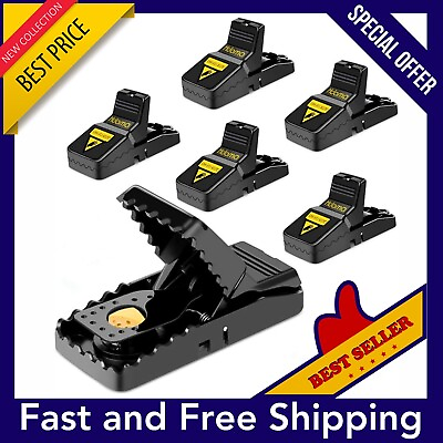 #ad 6 Pack Mouse Traps Rat Mice Killer Snap Trap Power Rodent Heavy Duty Pest Trap.. $12.89