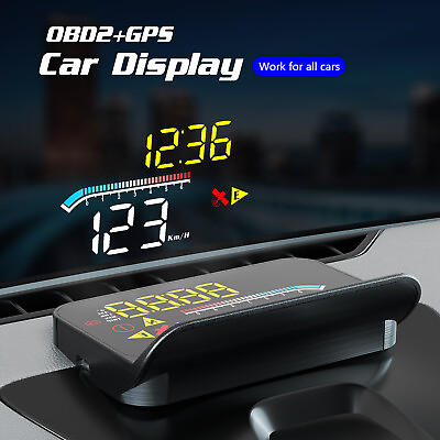 #ad OBD HUD Car Digital Speedometer Projector Auto Fuel Consumption Head up Displa $22.99