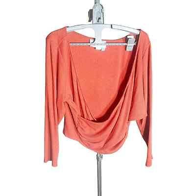 #ad Saturday Sunday by Anthropologie Faux Wrap Shirt Top Orange Rust Sz 1X Sweater $25.00