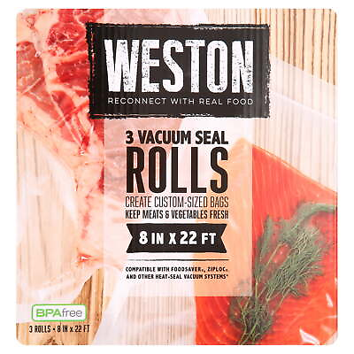 #ad Weston Vacuum Sealer Rolls 22#x27; x 8quot; 3 Pack $23.80