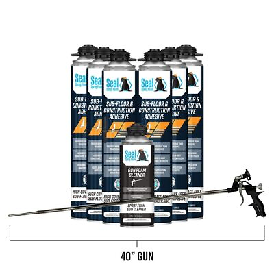 #ad Seal Spray Sub Floor and Construction Adhesive 6 Pack Long Barrel Gun Cleaner $129.99