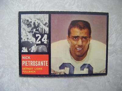 #ad 1962 Topps Football 52 Nick Pietrosante EX MT $9.99