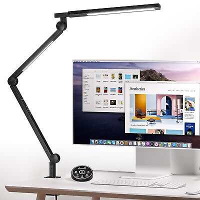#ad Desk Lamp with Clamp Eye Care Swing Arm Desk Lamp Stepless Dimming amp; Adjust... $70.90