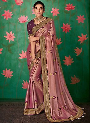 #ad Pakistani Heavy Party Sari Designer Indian Ethnic Bollywood Wedding Wear Saree $43.99