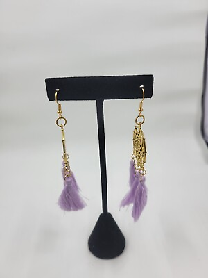 #ad Gold amp; Purple Dream Catcher Style Earrings $4.00