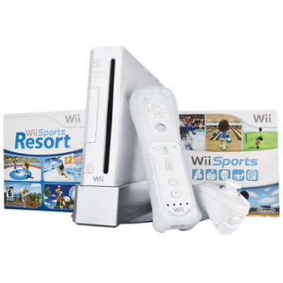 #ad Wii Nintendo Console Bundle with Wii Sports amp; Wii Sports Resort White Bundle $168.26