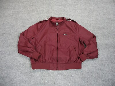 #ad VINTAGE Members Only Jacket Mens 2X Red Maroon Cafe Racer Iconic Coat Bomber 80s $39.94