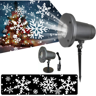 #ad Christmas Snowflake Projector Light Outdoor LED Moving Snowfall Laser Fairy Lamp $12.99