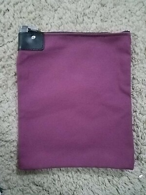 #ad 1 Purple Canvas Locking Bank Deposit Bag with Deluxe Pop Up Lock and 2 Keys $15.99