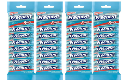 #ad Wrigley#x27;s Freedent Spearmint Chewing Gum 5 Stick Pack Pack of 8 Case of 4 $27.95