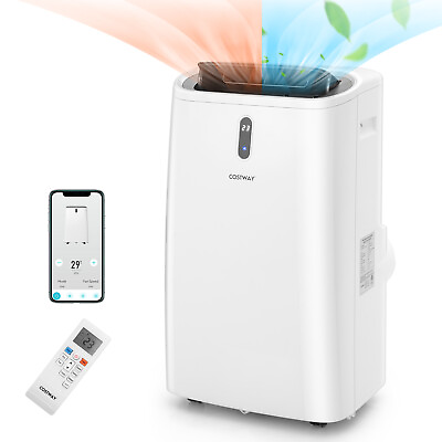 #ad 14000 BTU Portable Air Conditioner with Cool Fan Heat amp; Dehumidifier White $409.99