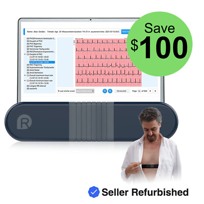 #ad Refurbished Holter Monitor ECG Monitor Chest Strap 24 hours Free AI ECG Analysis $199.99