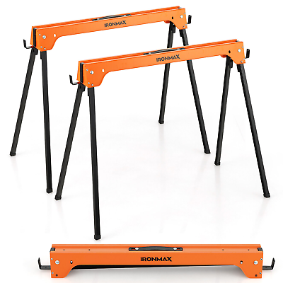 #ad Portable Heavy Duty 1366 LBS Weight Capacity Saw Horses 2 Pack Folding Sawhorse $59.99