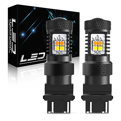 #ad 3157 Switchback Dual Color LED Turn Signal Lights Anti Hyper Flash W Canbus SMD $18.99