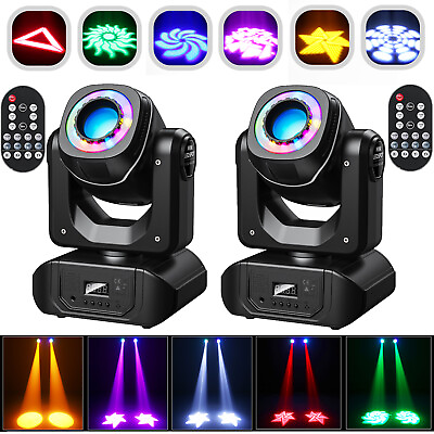 #ad 2PCS LED Moving Head Stage Light 8 Gobos Spotlight DMX 512 DJ Disco Party Remote $159.99