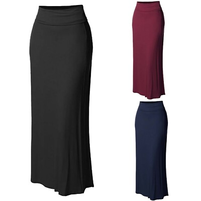 #ad Women Skirt Bodycon Slim Stretch Long Maxi High Waist Pencil Lady Maxi Dress US $22.31