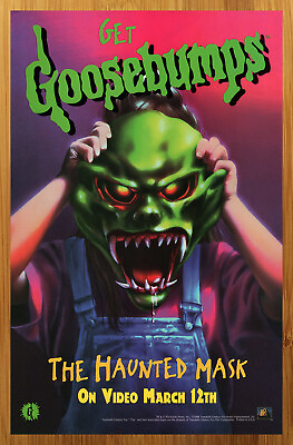 #ad 1996 Goosebumps The Haunted Mask Print Ad Poster RL Stine Book DVD VHS Promo Art $14.99