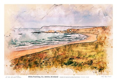 #ad White Park Bay Co. Antrim Limited Edition Print Wall Art GBP 9.99