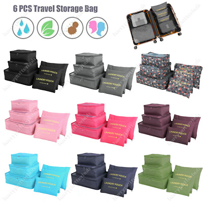 #ad 6PCS Luggage Packing Cubes Organizer Suitcase Set For Travel and Storage Clothes $7.69