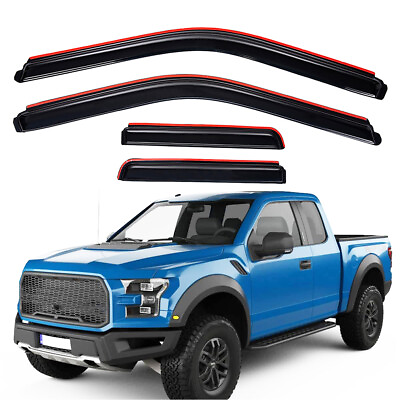 #ad In Channel Window Visor Rain Guard Vent Shade Fits 2015 2024 Ford F 150 SuperCab $41.96