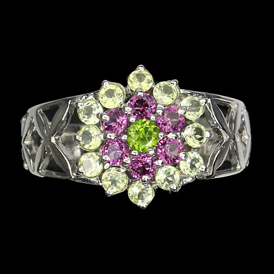#ad Unheated Round Chrome Diopside 2.5mm Peridot Gems 925 Sterling Silver Ring 7 $44.50