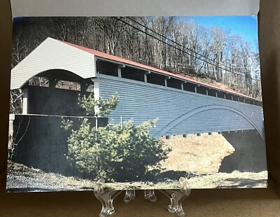 #ad Barrackville Covered Bridge postcard. West Virginia Buffalo Creek $4.75