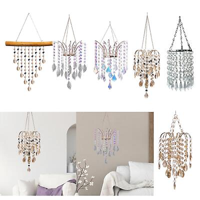 #ad Chandelier Ceiling Hanging Pendant Light Shade Sparkling Beads Lampshade $17.60