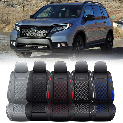 #ad Deluxe Leather Car Seat Covers Protector Front amp; Rear Cushion For Honda Passport $149.04